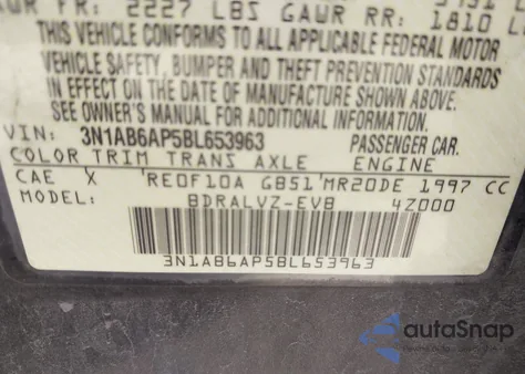 2011 Nissan Sentra 2.0Sl из США, поврежденный, VIN 3N1AB6AP5BL653963